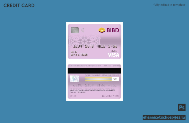 Beispielvorschau der Visa-Debitkarte der Brunei Bank Islam Brunei Darussalam